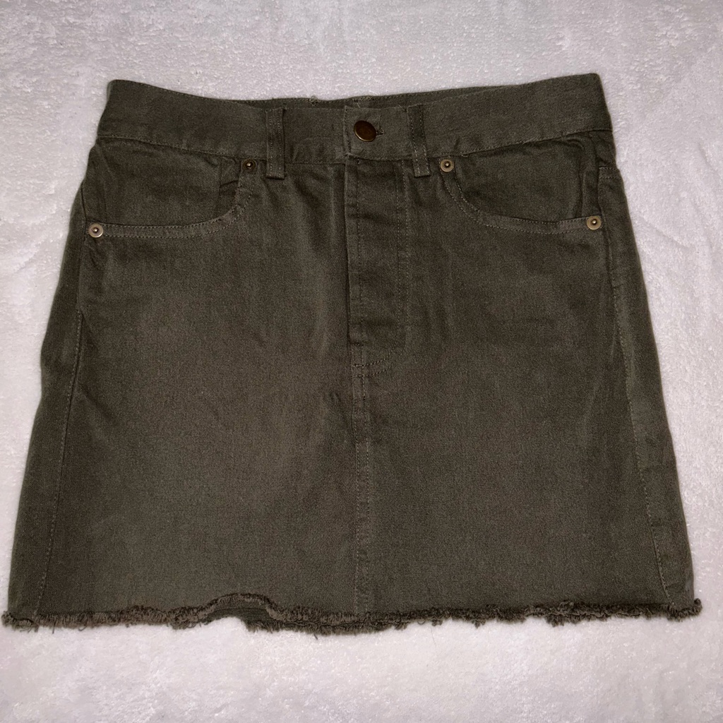 Olivaceous Green Mini Skirt